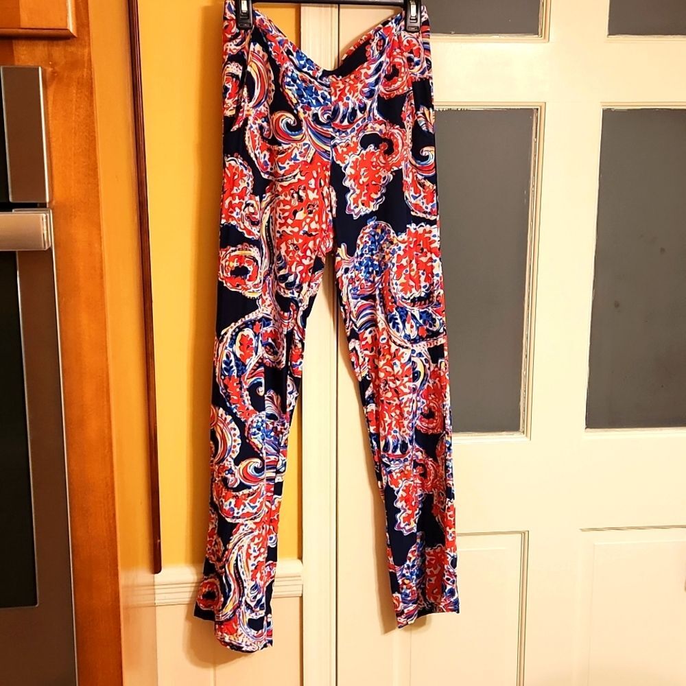 Lilly Pulitzer "For the Halibut" Cambridge Palazzo Pants w/ Pockets Size M